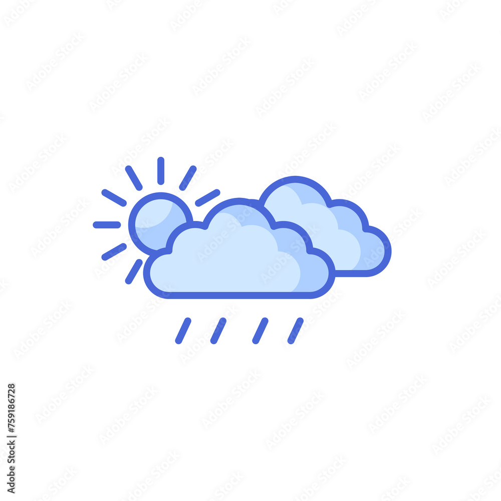 Drizzling accompanied by the sun partially covered by clouds, can be edited
vector icon.Perfect for web and app interfaces, presentations, infographics, etc Drizzling accompanied by the sun partially covered by clouds, can be edited
vector icon.Perfect for web and app interfaces, presentations, infographics, etc
