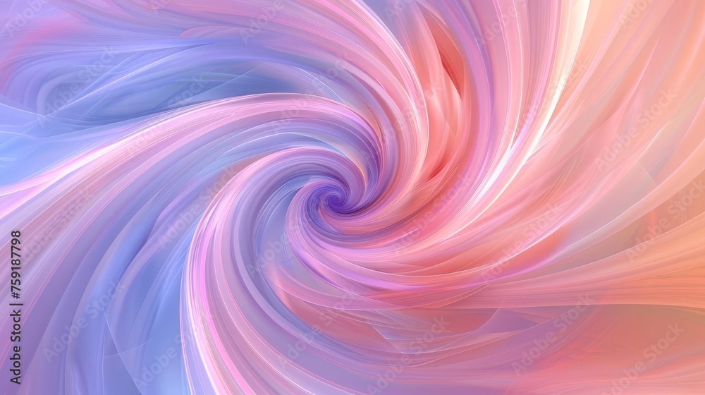 Obraz premium Mesmerizing twirling pastel colors in abstract background, digital art wallpaper illustration
