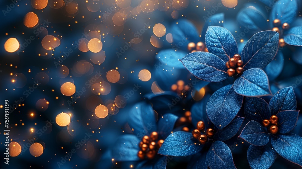 Bokeh abstract background in blue.