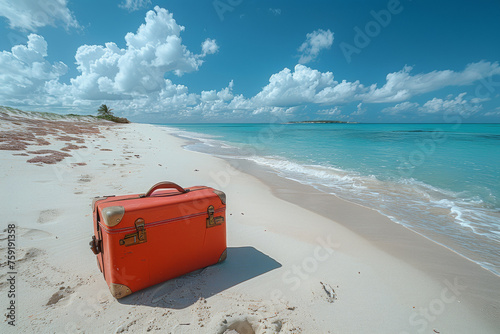 Vintage Suitcase on a beach
