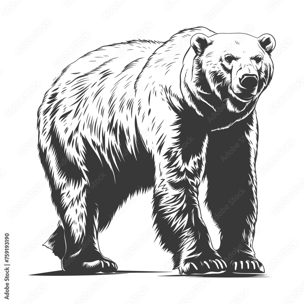 Silhouette Polar Bear Animal black color only full body Silhouette Polar Bear Animal black color only full body
