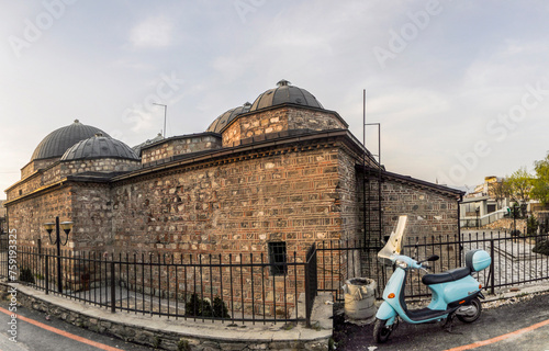 Panoramic view od Daut Pasha Hammam, old Ottoman Turkish bath structure, today used as an art gallery in Skopje, Macedonia.
 photo