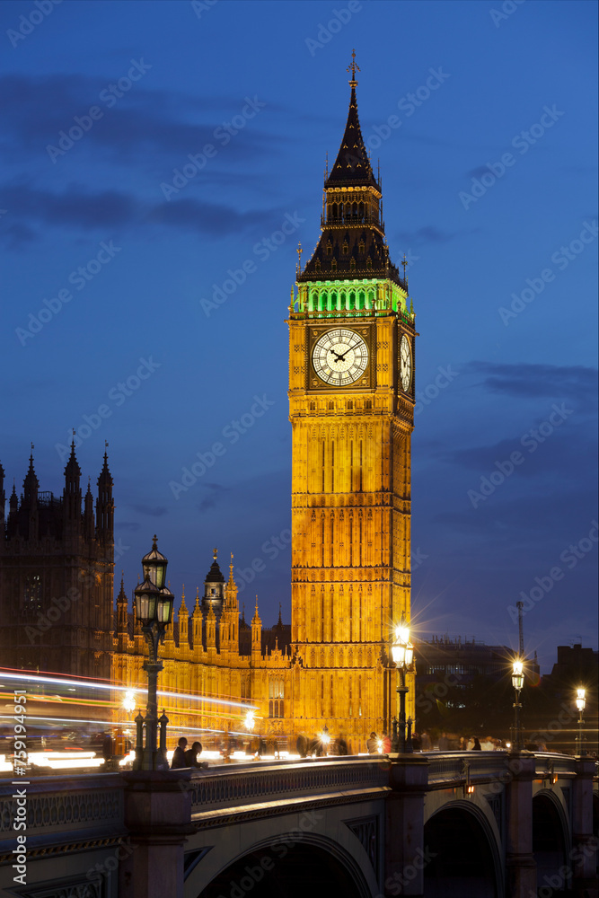 Westminster Palace, Westminster Bridge, Big Ben, London, England, Großbritannien