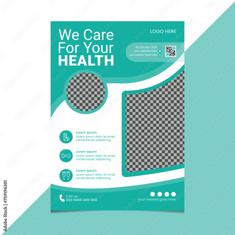 Fully Layered A4 Size Cs4 Print Preset Modern Unique Medical Flyer Template