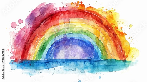 Vibrant Rainbow Colors Illustration for Children's Book Generative AI