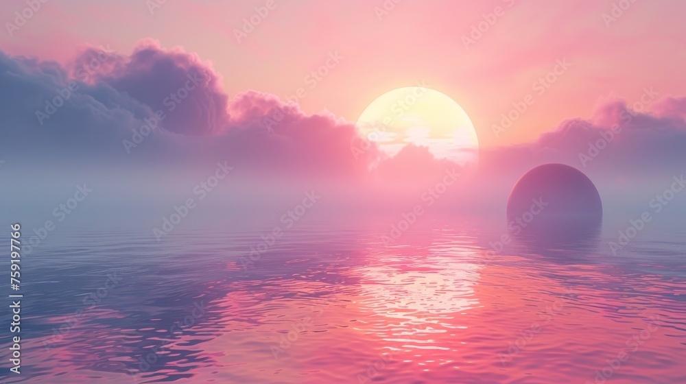 Gradient sun background with pastel colors.