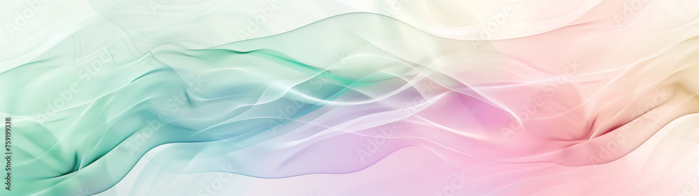 Obraz premium Watercolor Wonder: Light Green and Purple PPT Background