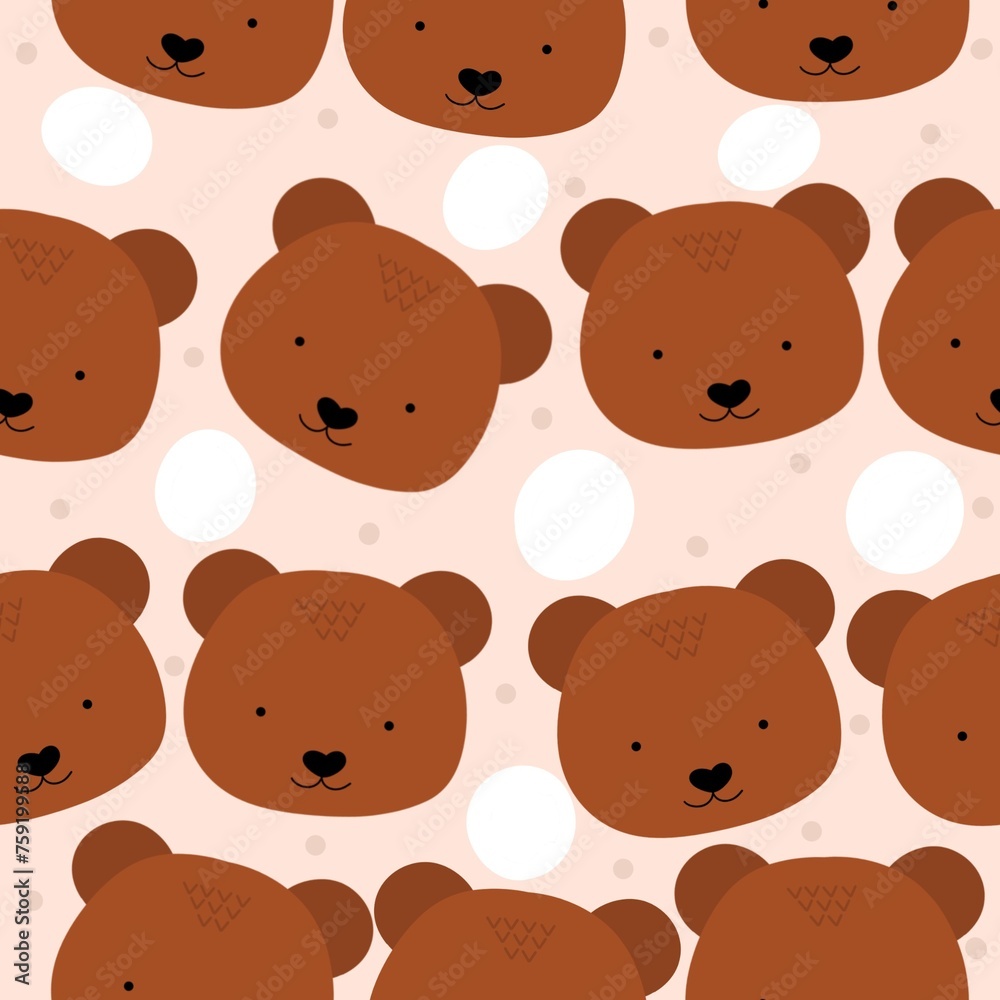 Naklejka premium Seamless pattern with teddy Bears 