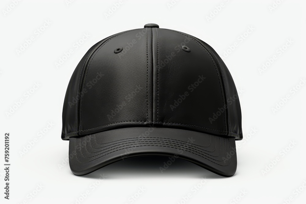 Front view isolated black baseball cap mockup png file of cutout object for realistic presentation Front view isolated black baseball cap mockup png file of cutout object for realistic presentation
