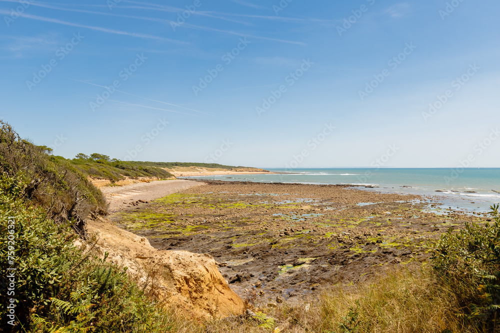 view of La Mine beach in Jard sur Mer, France
