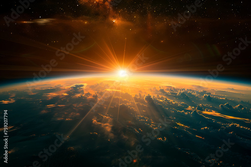 Sun Shining Brightly Over Earth