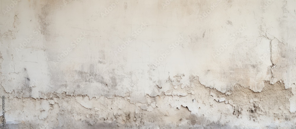 Abstract background texture of aged white concrete wall.