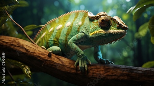 The chameleon s movements mimic a graceful dance as it navigates the branches with agility and grace.