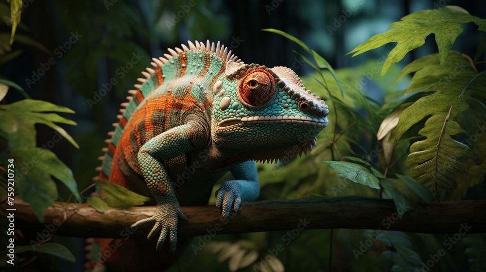 With each step, the chameleon seems to blend seamlessly into its environment, becoming one with the foliage. With each step, the chameleon seems to blend seamlessly into its environment, becoming one with the foliage.