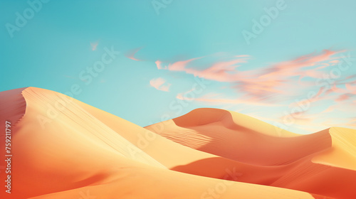 dunes with orange and blue sky