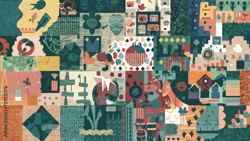 Exploring Wallpaper Patterns in Textile Design Collages  A Creative Integration 