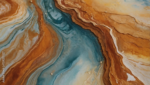 Abstract watercolor paint background with ochre and sandstone hues with liquid fluid texture for background, banner.