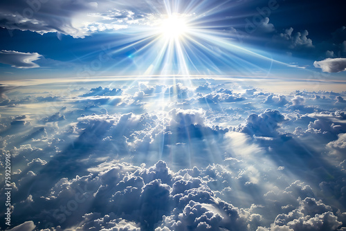 Sun Shining Above Clouds in the Sky