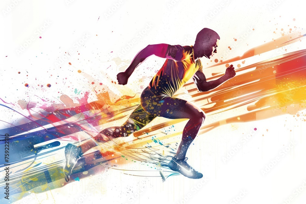 elegant illustration of a sporty man running