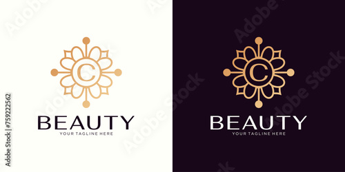 Letter C logo, Monogram design element, line art logo design. Beautiful Boutique Logo Design, Restaurant, Royalty, Cafe, Hotel, Heraldic, Jewelry, Fashion photo