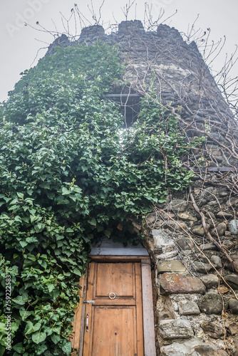 Old historic tower in Sighnaghi town in Kakheti region in Georgia photo