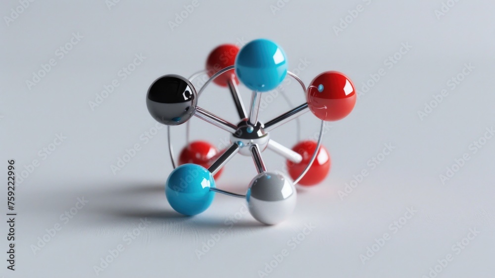 Obraz premium An interactive 3D model of a carbon atom, highlighting its ability to form four covalent bonds