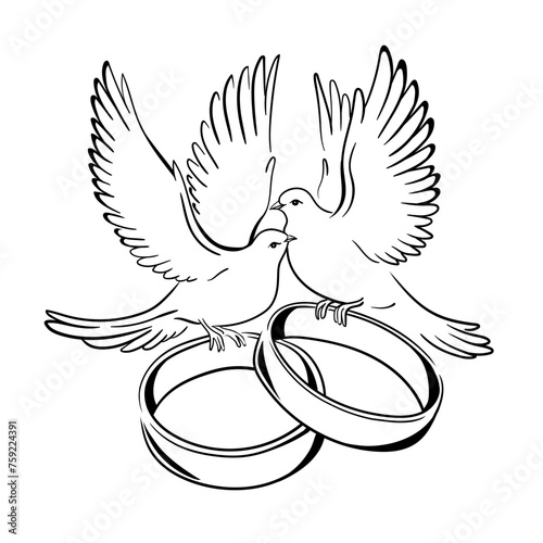 Marriage Rings Doves pigeons, Wedding rings, Silhouette, Engagement Ring