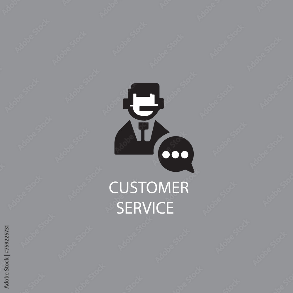 Customer service logo template vector image Customer service logo template vector image