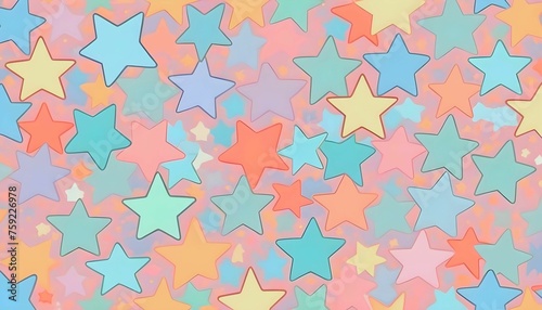 Pastel Star Seamless Pattern for Design created with generative ai