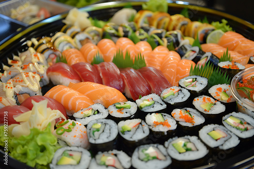 Assorted Sushi Platter on Table