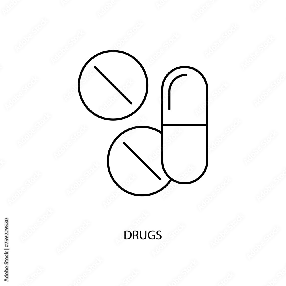 drugs concept line icon. Simple element illustration. Drugs concept outline symbol design. drugs concept line icon. Simple element illustration. Drugs concept outline symbol design.