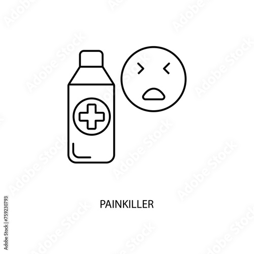 painkiller concept line icon. Simple element illustration. painkiller concept outline symbol design.