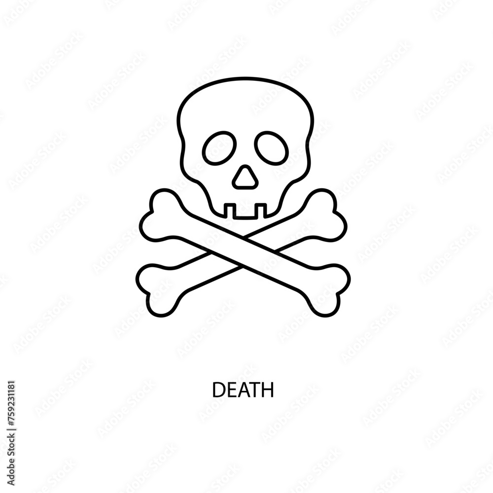 death concept line icon. Simple element illustration. death concept outline symbol design. death concept line icon. Simple element illustration. death concept outline symbol design.