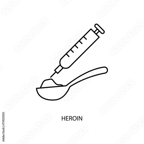 heroin concept line icon. Simple element illustration. heroin concept outline symbol design.