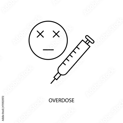 overdose concept line icon. Simple element illustration. overdose concept outline symbol design.