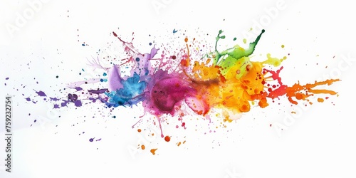 A spectrum of watercolor splashes dances across a white backdrop, embodying the joyful chaos of creativity.