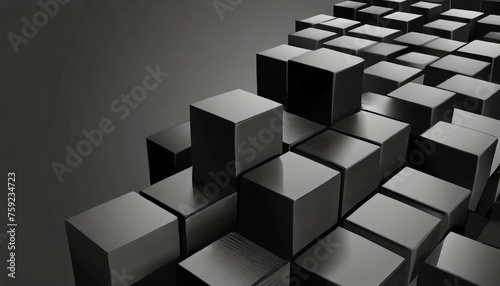 black cubes black abstract geometric background with cubes