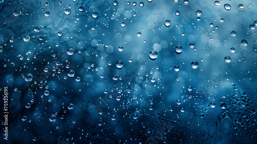 backdrop Water drops on a deep blue background with gradation and highlights