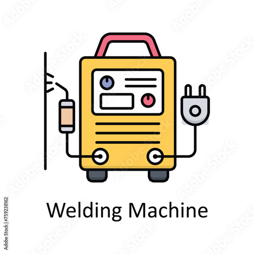 Welding Machine vector filled outline icon design illustration. Manufacturing units symbol on White background EPS 10 File