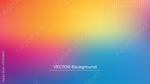 Abstract blurred gradient mesh background in bright rainbow colors. Colorful smooth banner template. Easy editable soft colored vector illustration in EPS10 without transparency.