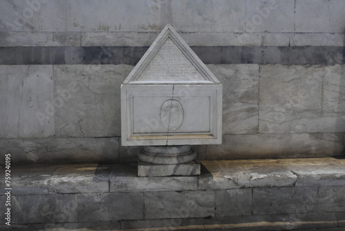 detail of acient italian graveyard