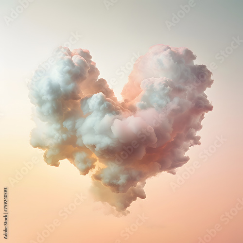Love is in the Air - Dreamy Heart-Shaped Cloud