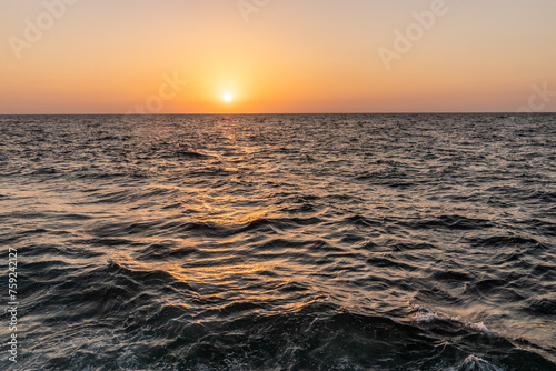 Sunset at the sea in Jeddah, Saudi Arabia