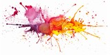 Flowing watercolor splash with a spectrum of yellow to deep red, evoking warmth and passion on a clean white canvas.
