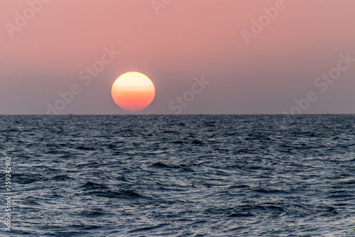 Sunset at the sea in Jeddah, Saudi Arabia
