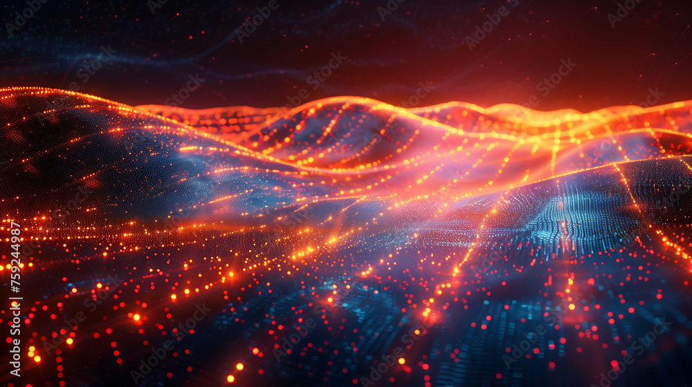 Luminous Data Network Waves in Cyberspace