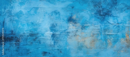 Abstract Painted Texture on Blue Wall