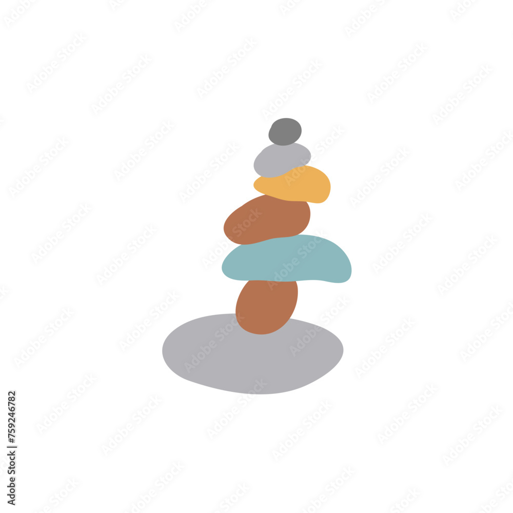 Balancing stack of stone illustration Balancing stack of stone illustration