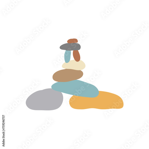 Balancing stack of stone illustration 