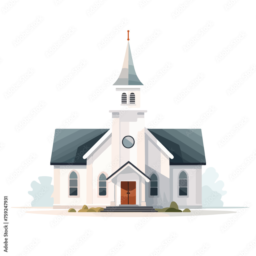 Illustration of a church on white background flat v